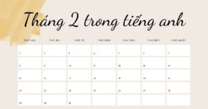 tháng 2 trong tiếng anh