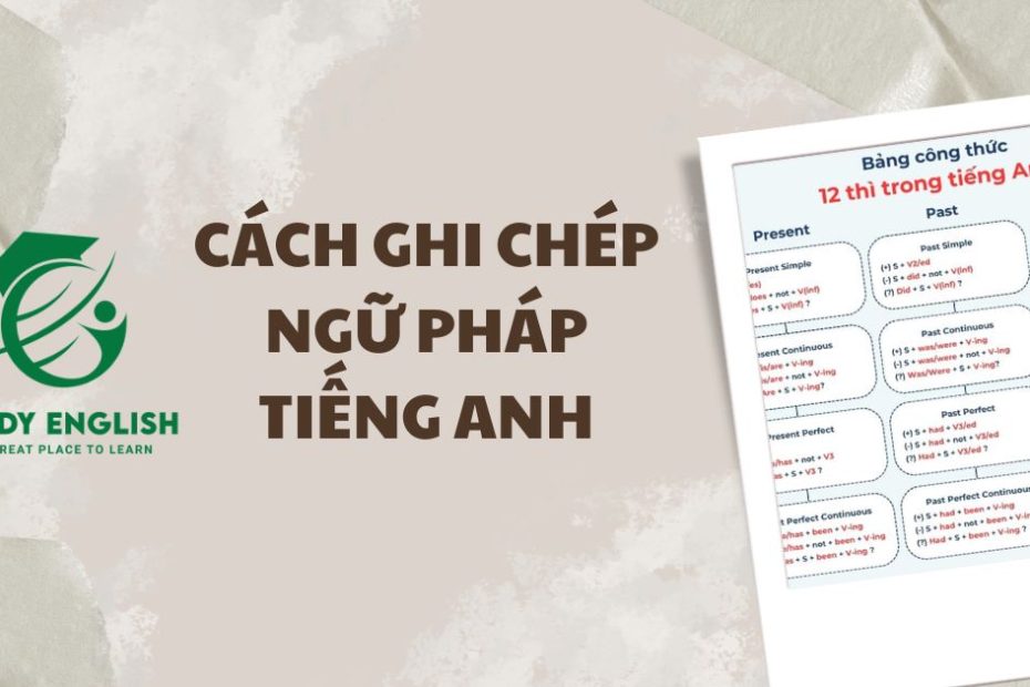 cách ghi chép ngữ pháp tiếng anh